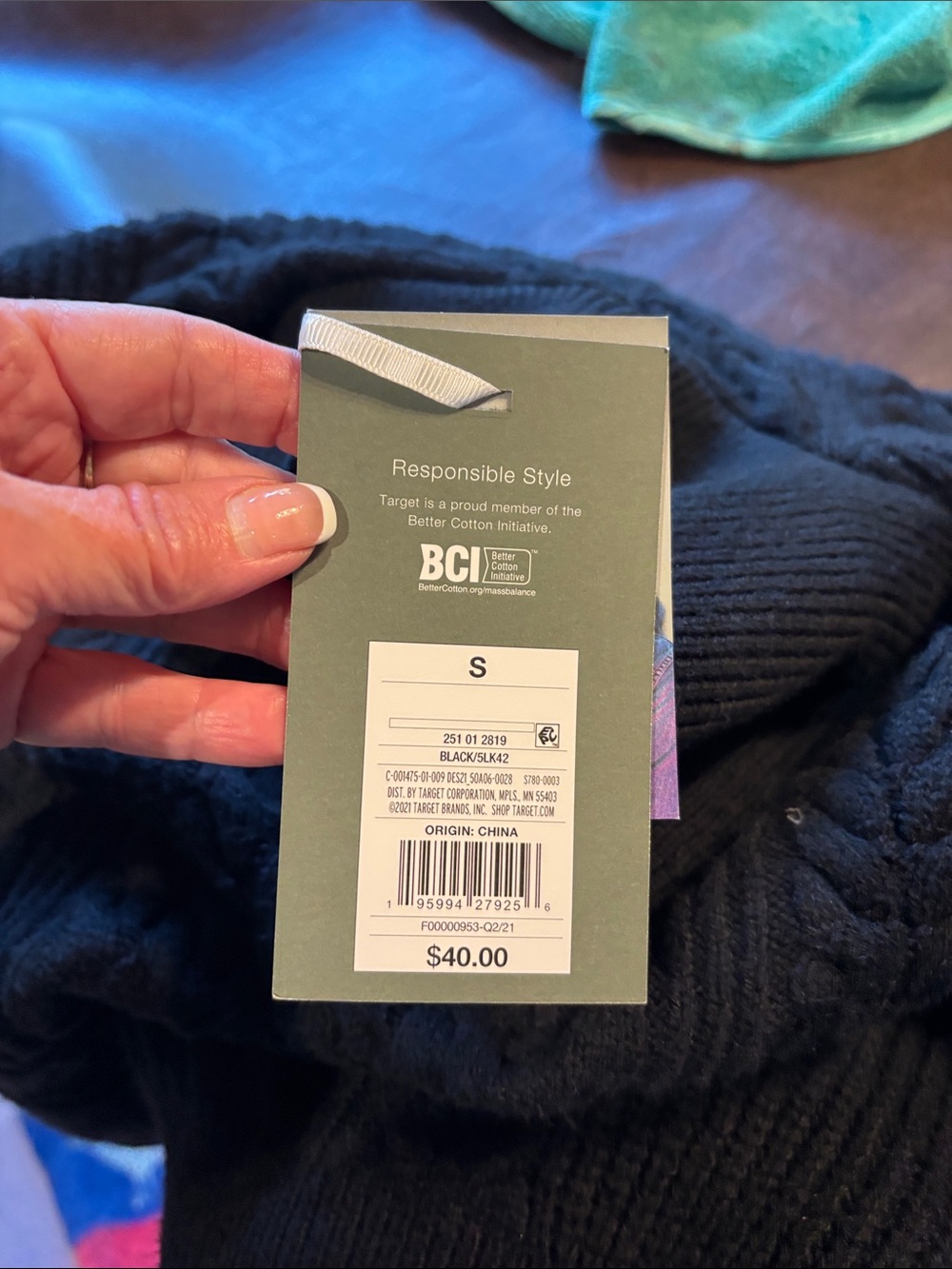 Nili Lotan for Target Black Cable-Knit Half-Zip Turtleneck Sweater, size S - Picture 3 of 7
